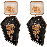 YEMIANJU Acrylic Pendant Earrings Bohemian Statement Earrings Geometric Drop Dangle Earrings Jewelry for Women (black)