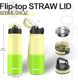 GOPPUS 600ml Stainless Steel Water Bottle with Straw – Double Wall Insulated view 4