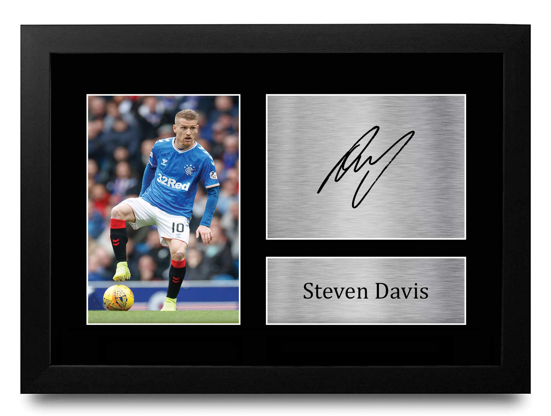 HWC Trading FR A4 Steven Davis Rangers Gifts Printed Signed Autograph Picture for Fans and Supporters - A4 Framed