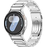 No Gap Stainless Steel Bands Compatible with Samsung Galaxy Watch Band 7/6/5/4/FE 44mm 40mm,Watch 6 Classic Band 47mm 43mm,Watch 5 Pro 45mm,Watch 4 Classic 46mm 42mm, 20mm Metal Strap for Men Women