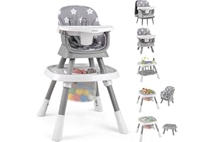 BABY JOY 16 in 1 High Chair, Convertible Baby Highchair for Babies and Toddlers with Activity Center, Booster Seat, Building 