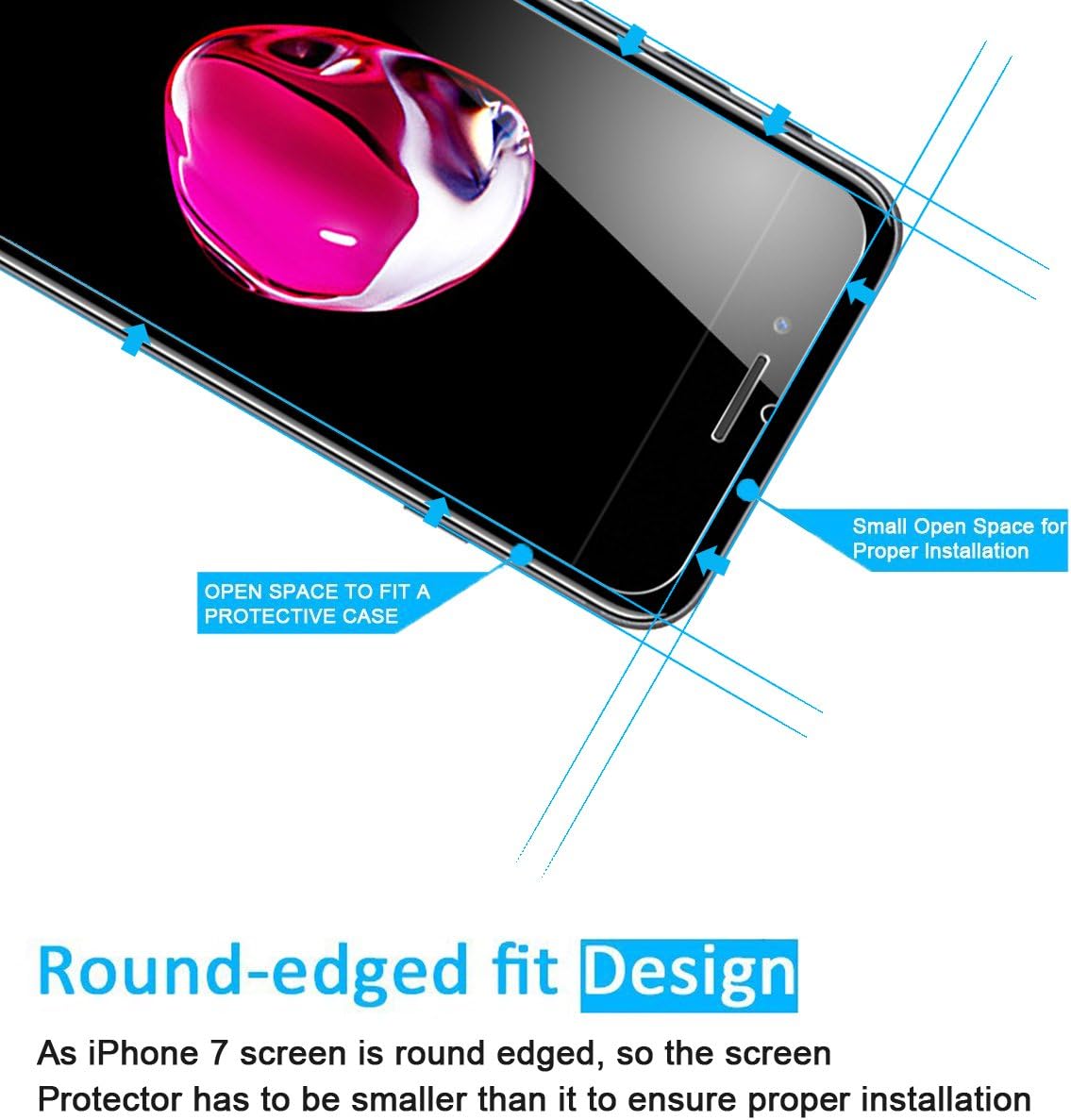 NEW'C 2 Pack Designed for iPhone 7 and iPhone 8 Screen Protector Tempered Glass, Case Friendly Anti Scratch Bubble Free Ultra Resistant - Image 4
