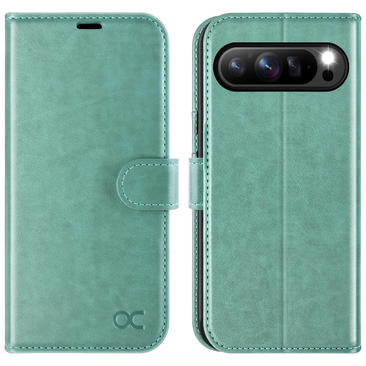 OCASE for Google Pixel 9 Case, Google Pixel 9 Pro Case PU Leather Wallet Phone Case with [Card Holders] [RFID Blocking] [Shockproof TPU] Magnetic Protective Flip Cover for Pixel 9/9 Pro, Green
