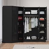 Reflect 2 Piece Wardrobe Bundle | 2 Door Corner + 3 Door Black Gloss view 5