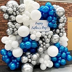Awenztech Metallic Blue Balloons 12 inch, Chrome