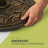 Keplin 12kg Cast Iron Effect Parasol Base Floral Pattern 45mm Diameter Bronze view 6