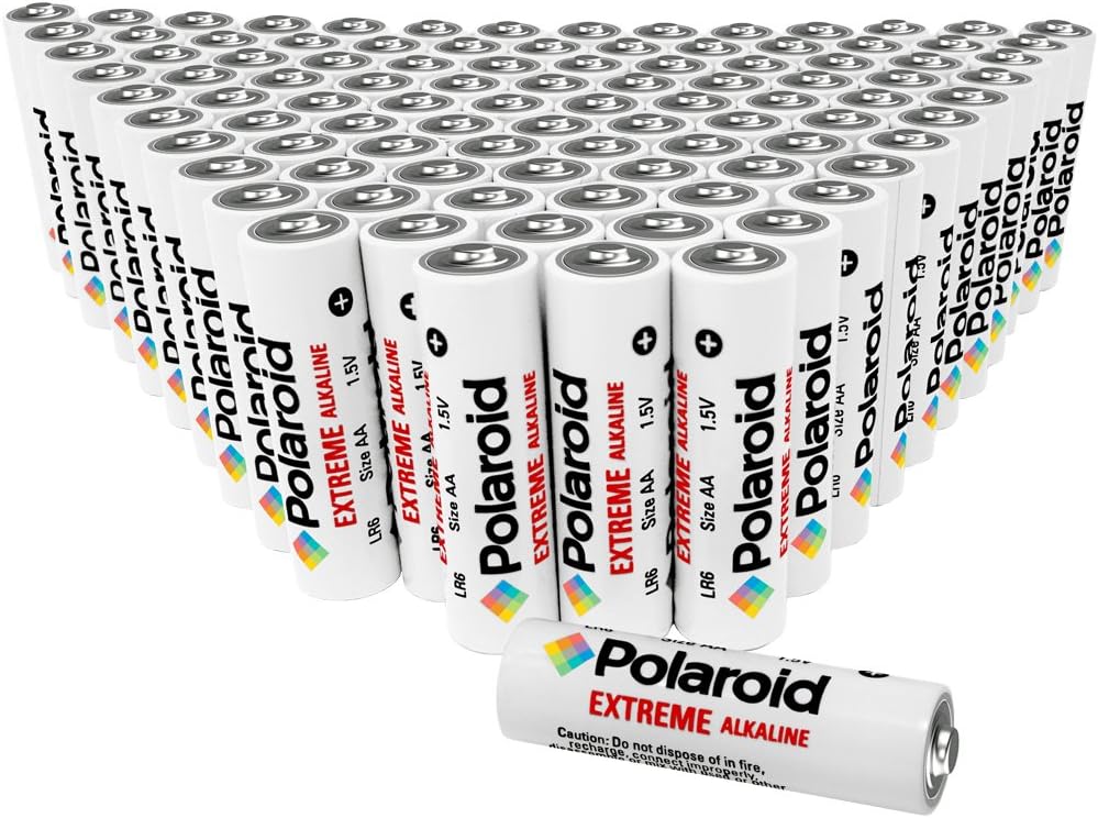 Polaroid Extreme AA Alkaline Batteries Wholesale Bulk Bundle Pack (100-Pack) Non Rechargeable: Health & Personal Care