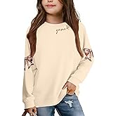 Kids Game Day Shirts: Boys and Girls Football Long Sleeve Tee Football Party Athletic Sports Fans Tops 5-14Y