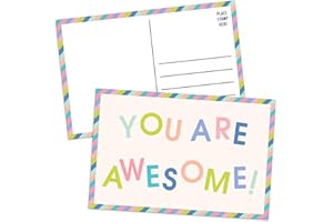 Sweetzer & Orange You Are Awesome Cards Postcards Pack (60 Greeting Notes) 4x6 Gratitude for Kids and Adults. Positive Affirmations Cards, Kindness Posters, Employee Appreciation Amazing Letters
