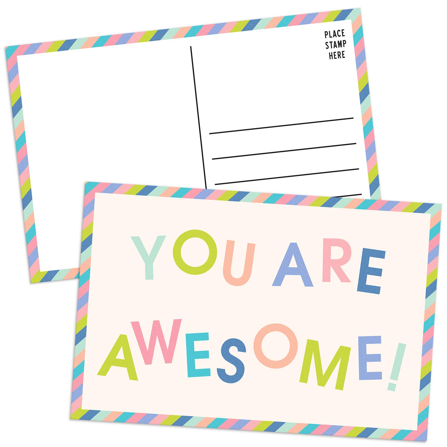 SWEETZER & ORANGE You Are Awesome Cards Postcards Pack (60 Greeting Notes) 4x6 Gratitude for Kids and Adults. Positive Affirmations Cards, Kindness Posters, Employee Appreciation Amazing Letters