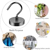 Grtard 4 Pack Magnetic Hooks 100 lbs Neodymium Heavy Duty Kitchen Garage view 5