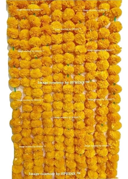 Buy Sphinx Artificial Marigold Fluffy Flower Garland Light Orange 5 Pieces Online At Low Prices In India Amazon In