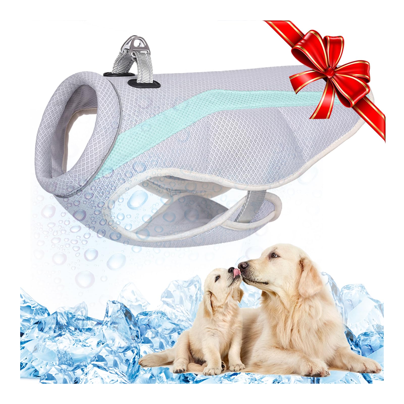 Dog Cooling Vest Harness Summer Mesh Walking Dog Cooler Jacket with D-Ring Evaporative Swamp Cool Coat Safety Reflective Vest for Small Medium Large Dogs Walking Outdoor Hunting Training Camping