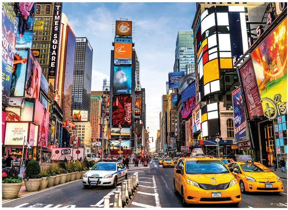 ErYao Jigsaw Puzzles for Adults, Times Square, New York Neon 1000 Pieces City Night Landscape Jigsaw Puzzles