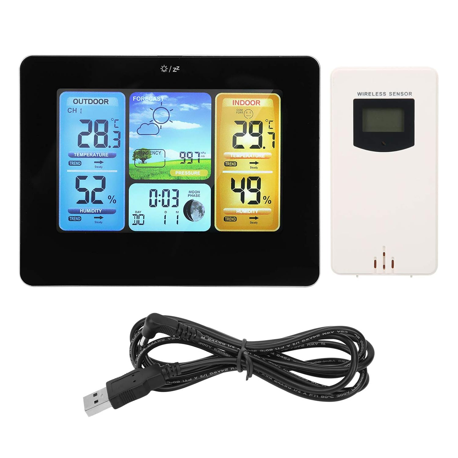 Buy Weather Clock FJ3377 Digital Weather Clock Temperature Humidity