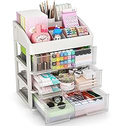Desk Organizer with Drawers, 3 Drawers Storage