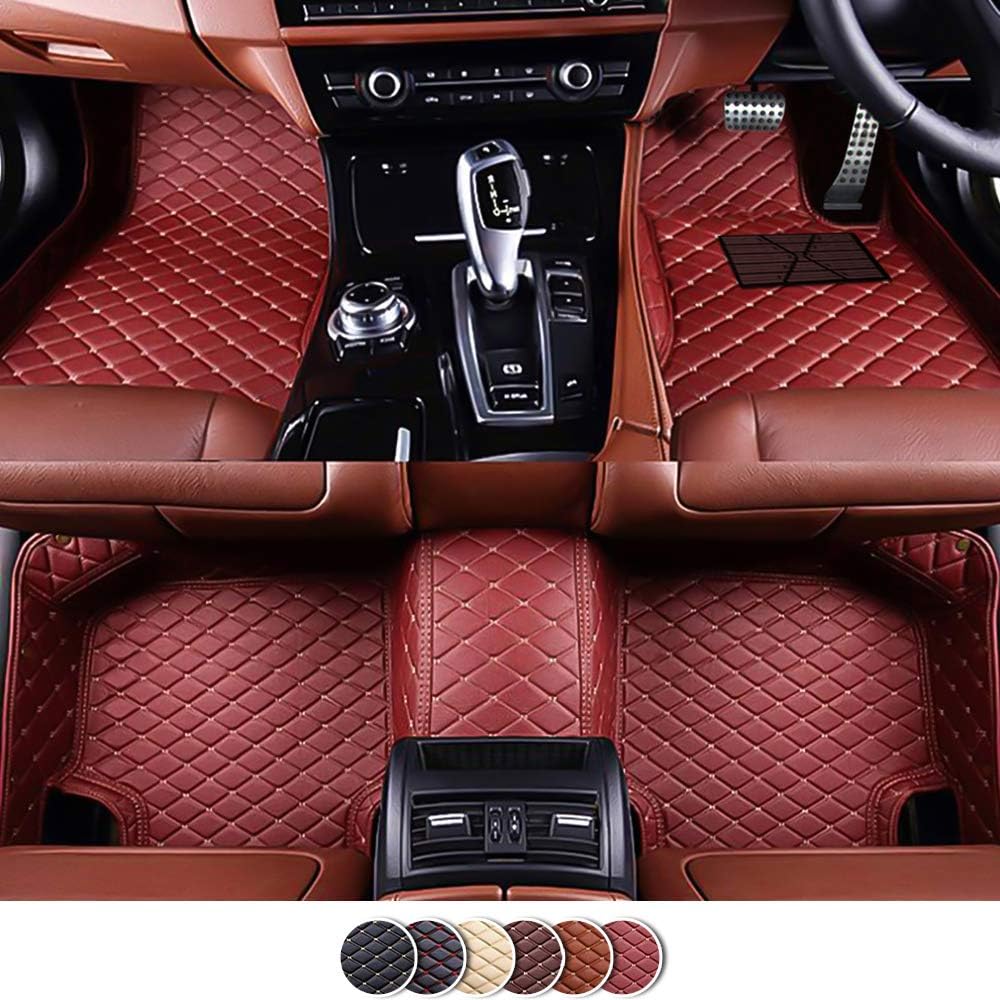 Veeleo Car Floor Mats Fits for ΒMW Z4 Coupe 2 Seats 2003-2016 Artificial Leather Waterproof Floor Mats Anti Slip Custom Fit Mats (wine red, 2009-2016)