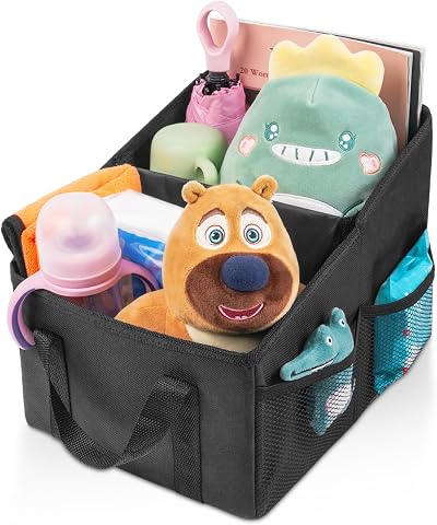 URAQT Car Organizer Front Back Seat Waterproof Oxford Portable 4 Drink Pockets
