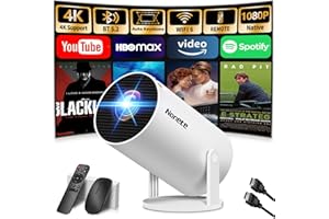 [2026 Upgraded] Mini Projector Support 4K 1080P FHD Auto Keystone 270° Rotatable with WiFi 6 and Bluetooth 5.2 Projector Port