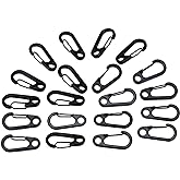 Mini Hanging Buckle, Uning Pack of 20Pcs Metal Spring Backpack Clasps Carabiners Hook EDC Keychain Fishing Camping Bottle Hooks Paracord Tactical Survival Gear (Black)