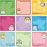 Pajean 9 Pads Cute Animal Sticky Notes Cartoon Inspirational Stationery 3x3 Inch Motivational Self-Stick Notepad Animal Lover Gifts for Women Office School Prize Supplies Writing Memo Pad Desk Decor