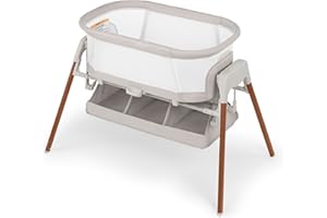 Chicco LullaGlide Plus Electronic 3-in-1 Baby Bassinet, Gliding and Portable Bassinet, Waterproof Mattress and Fitted Sheet, Includes Carry Bag for Travel | Serene/Beige