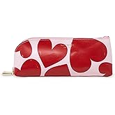 kate spade new york Pen and Pencil Case with Office Supplies, Zip Pouch Includes 2 Pencils, Sharpener, Eraser, and Ruler, Sweet Hearts
