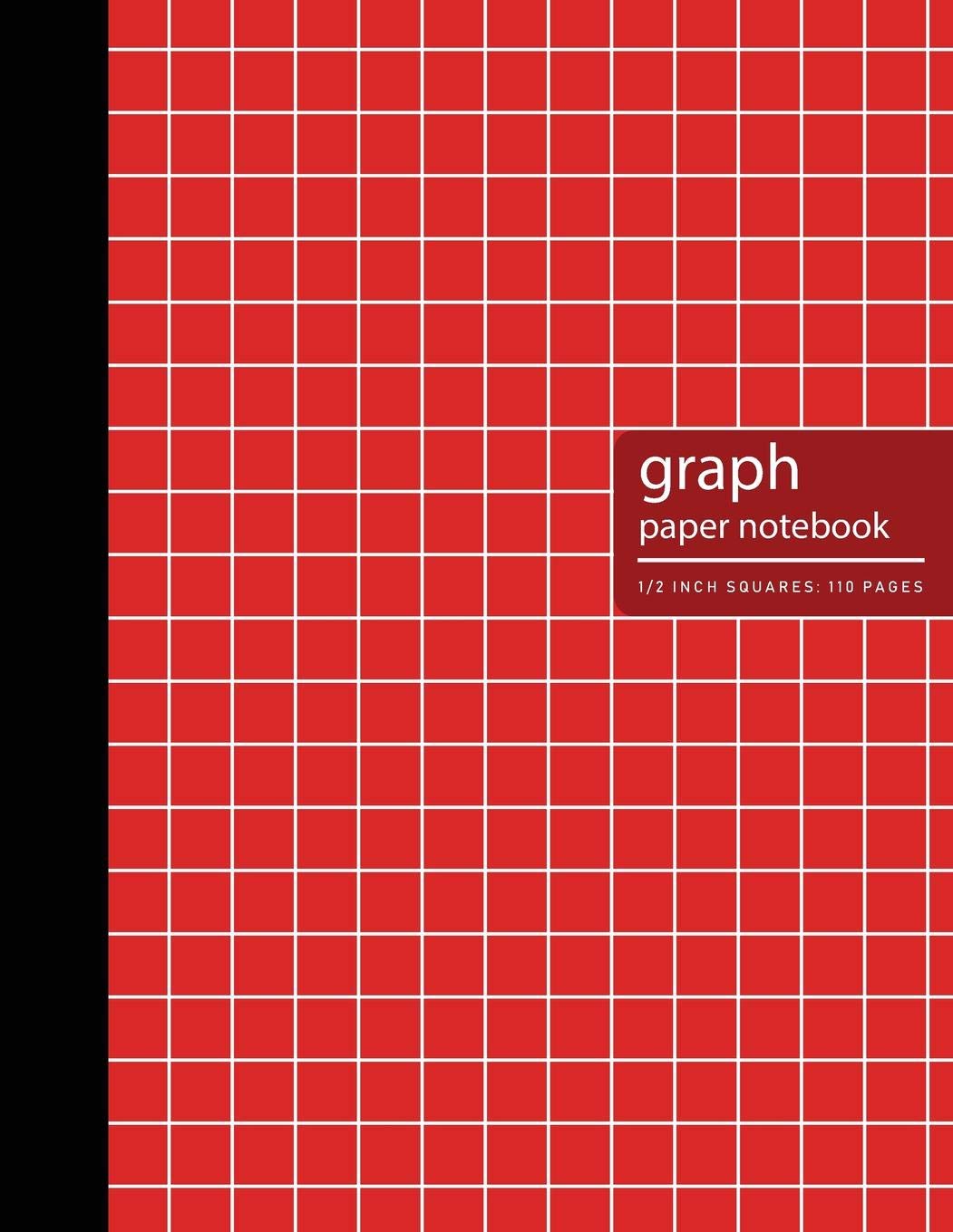 graph paper notebook 1 2 inch red cover blank quad ruled 1 2 inch square lined grid pages and white paper composition notebook school for math graph paper notebook 1 2 inch