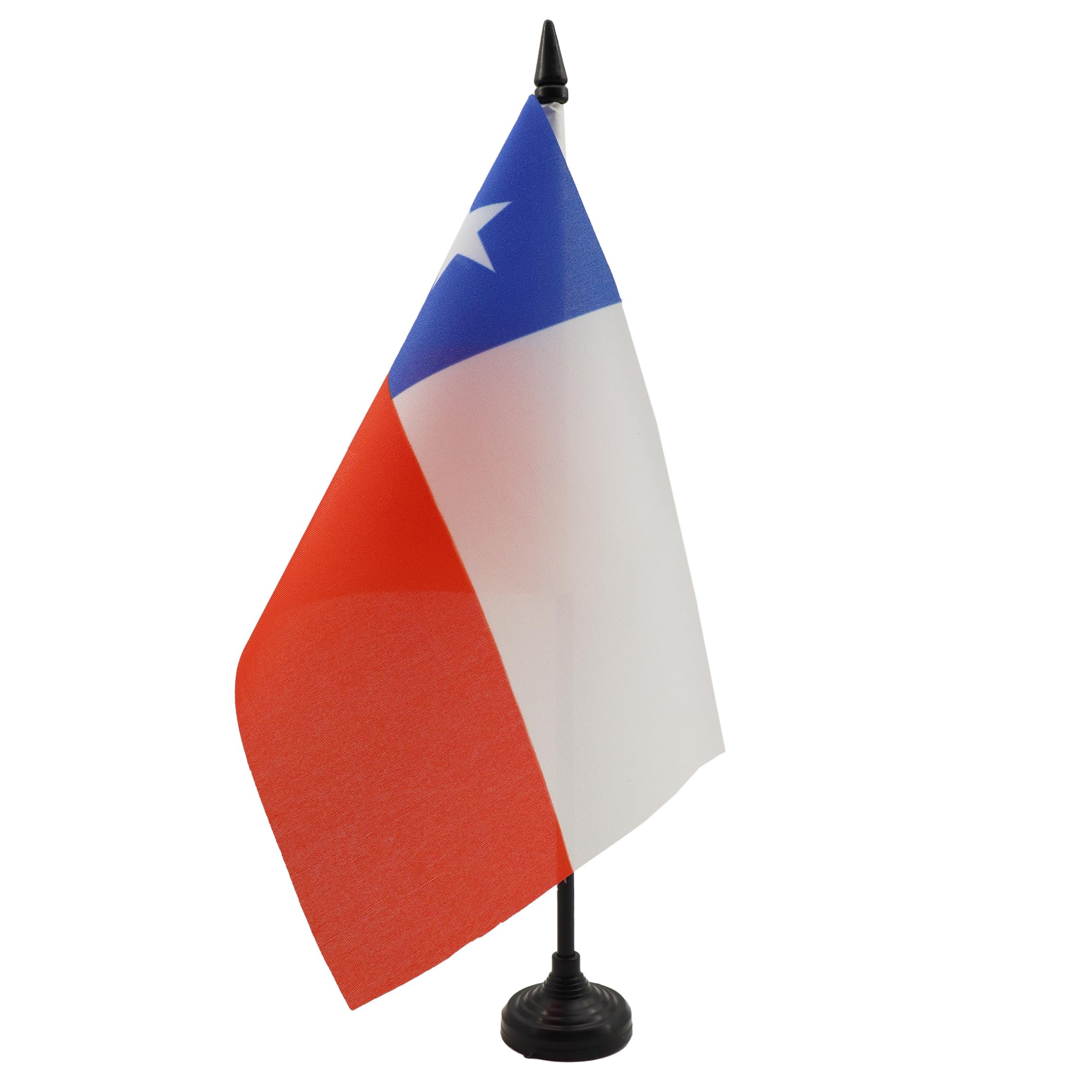AZ FLAG Chile Table Flag 5'' x 8'' - Chilean Office Decoration 100% Polyester 21 x 14 cm - Mini Desk Flag with Pole and Black Plastic Base โ image 1