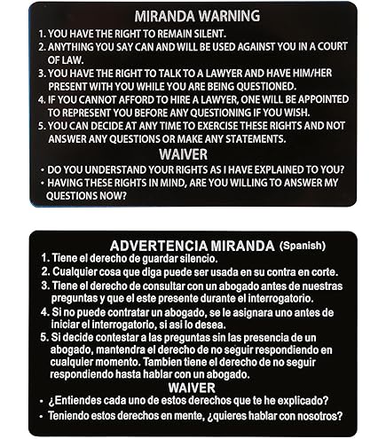 2 PCS Metal Miranda Card With Torn American Flag On The Back, Black - View #3