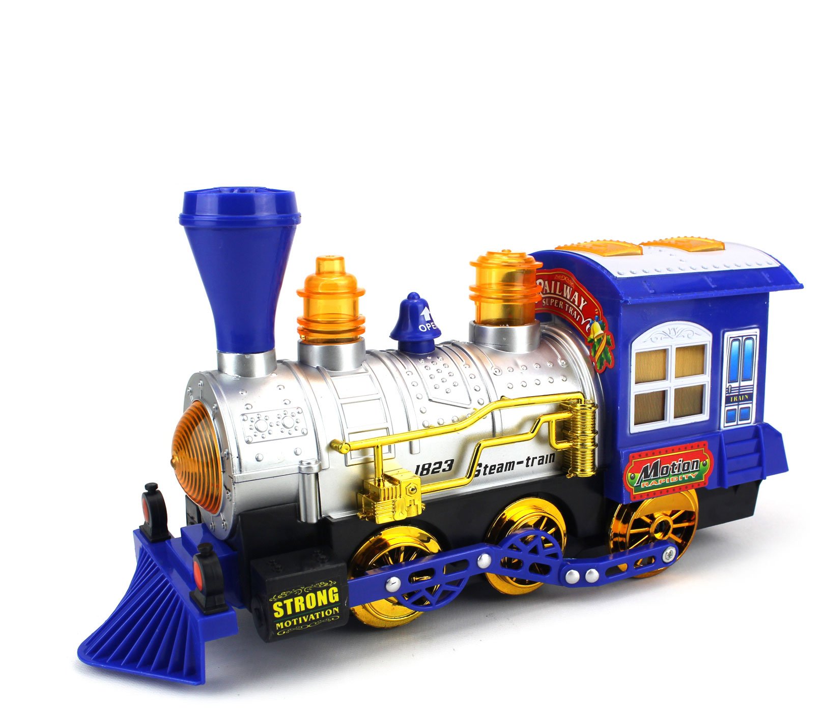 Velocity Toys Steam Train Engine Car Bubble Blowing Bump