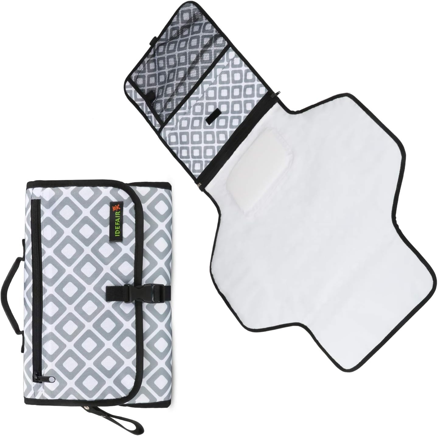 Portable Changing Station,Baby Diaper Changing Pad, Lightweight Travel Home Diaper Changing Mat with Cushioned Changing Mat and Pockets |Stroller Strap, Carry Handle (Upgrade Changing Pad)