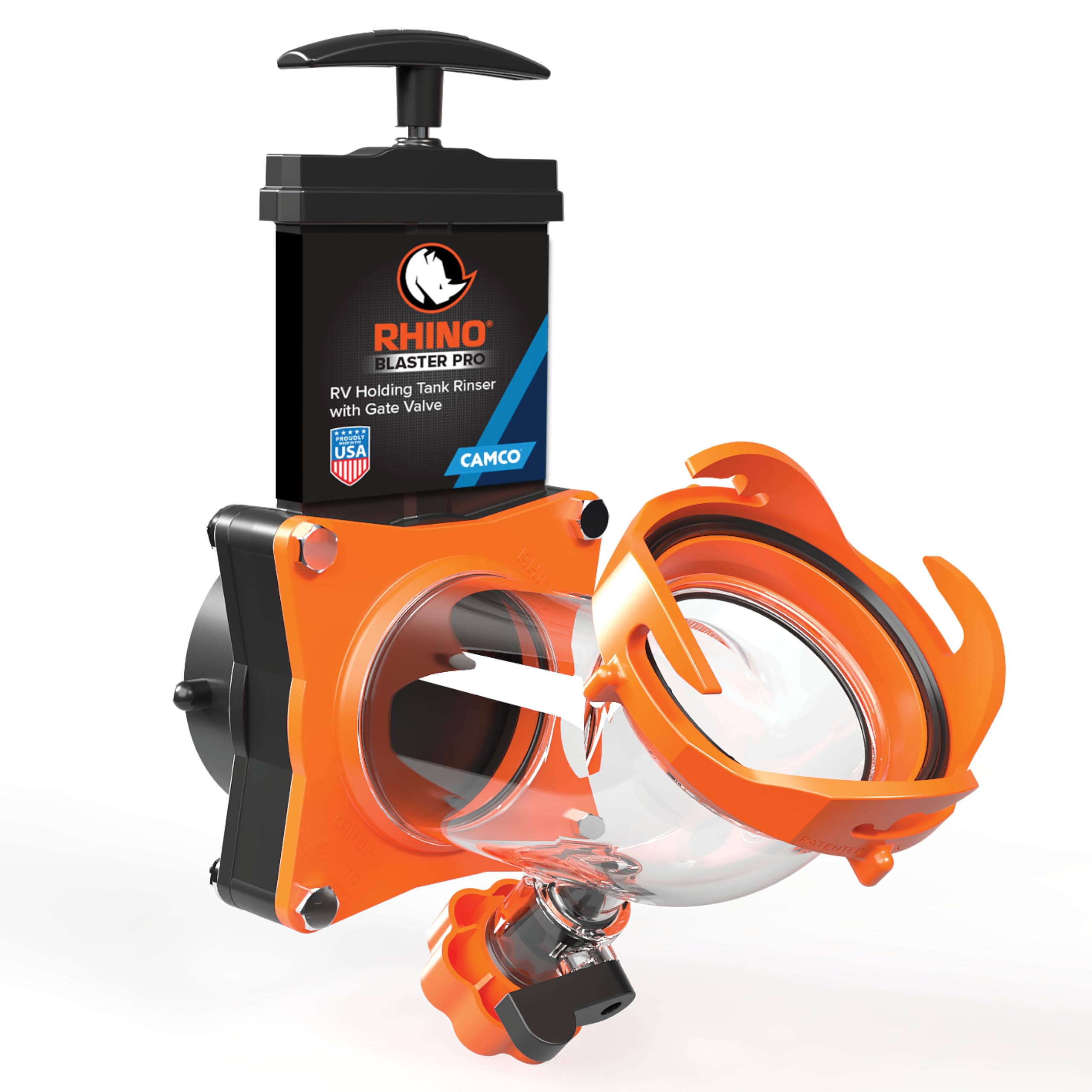 Photo 1 of Camco Rhino Blaster RV Tank Rinser with Gate Valve & Backflow Preventer - RV Accessories for Waste Tank Cleaning - Essential Camper Supplies for Odor Control and Sensor Maintenance - (39086)