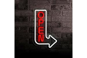 Led Open Sign,Business Arrow Open Neon Light up Signs for Store Front Restaurant Hotel Shop Bar Club Wall Window Decorations,