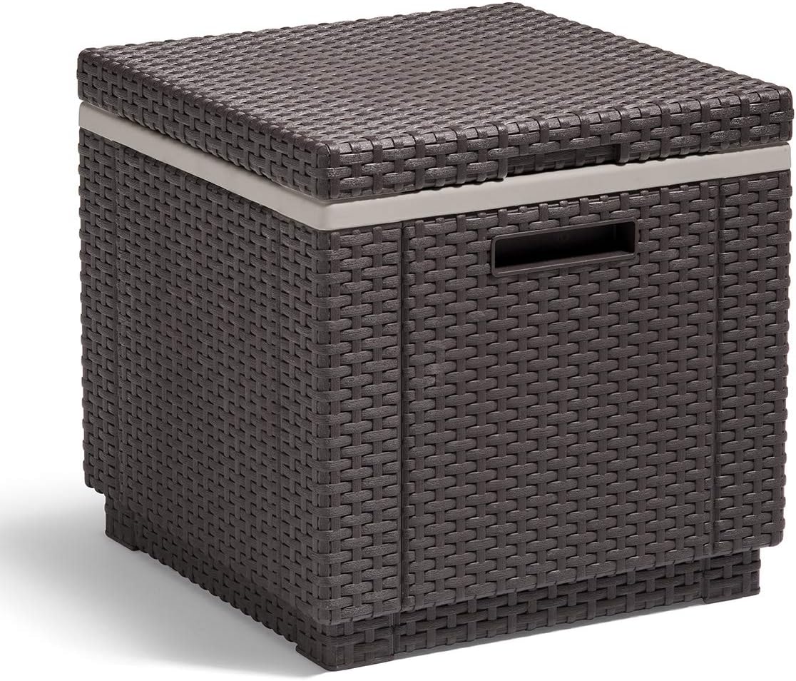 KETER Ice Cube Beer and Wine Cooler Table Perfect for Your Patio, Picnic, and Beach Accessories, Brown : Garden & Outdoor