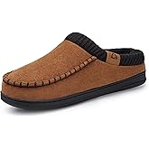 ATHMILE Slippers for Men Memory Foam Indoor Outdoor Moccasin House Shoes Slip-on Comfy Knit Slippers for Bedroom Home