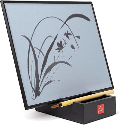Buddha Board Original 30x24x0.6 Surface with Bamboo Brush & Chalkboard
