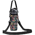 MEETI Neoprene Water Bottle Carrier Bag with Adjustable Shoulder Strap for Owala 24 OZ Tumbler, Insulated Water Bottle Cover for Owala FreeSip Insulated Water Bottle (Little Flower, 24 OZ)