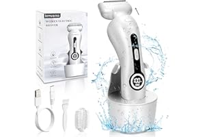 KROVENA Electric Shaver for Women Electric Razor for Womens Bikini Legs Underarm Public Hairs Rechargeable Trimmer with Detachable Head Cordless Wet Dry Use