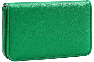 AI-DEE Business Card Holder，PU Leather Business Card Case Color Printing Pattern Card Holder Wallet，Pockets Magnetic Credit Card Holders for Men and Women - Dark Green
