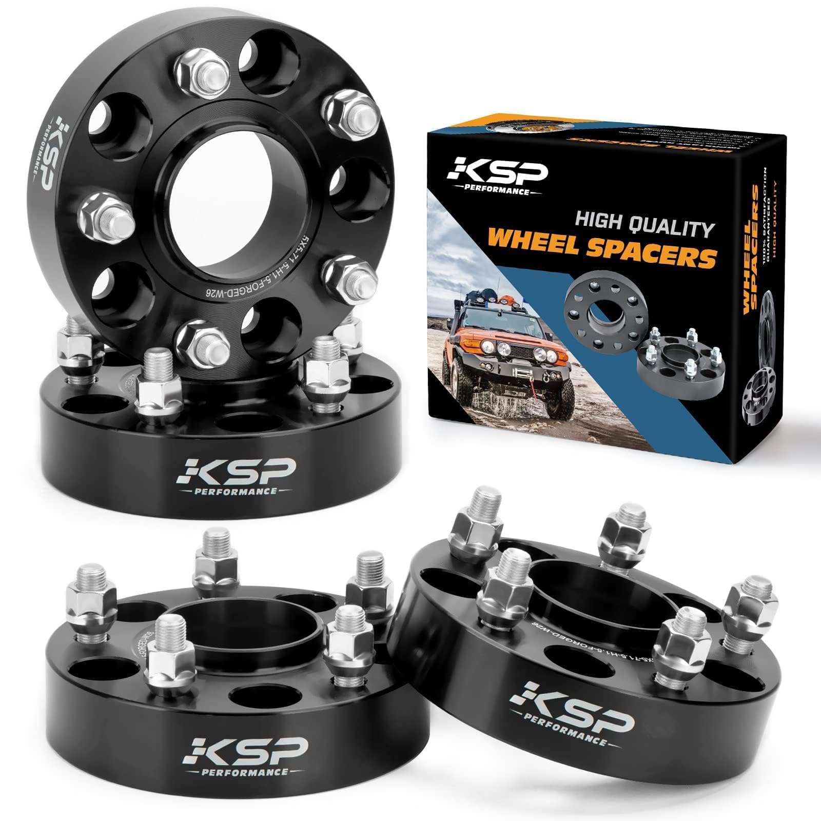 Photo 1 of KSP 5x5 Wheel Spacers for Grand Cherokee 1999-2010,Wrangler 2007-2018,1.5" Thick 5x127mm Wheel Spacer with 71.5mm Bore 1/2-20 Stud Compatible with J-e/ep Commander XK,38mm Tire Spacer for WJ WK JK JKU