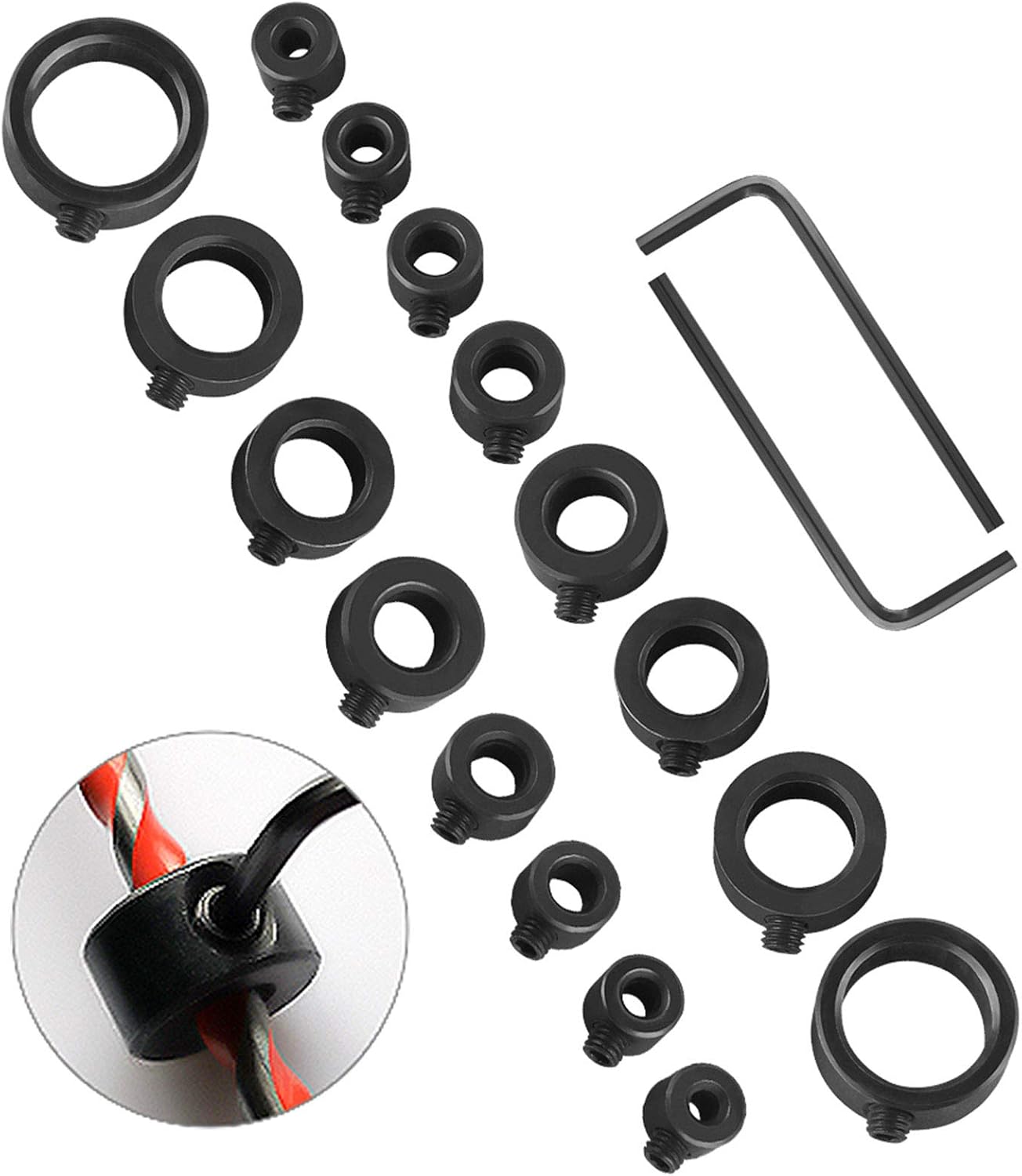 18Pcs Drill Depth Stop, Drill Bit Depth Stop Collar Set