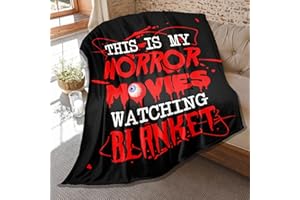 DAIJIZAIO Horror Blankets This is My Horror Movie Watching Blanket Soft Flannel Lightweight Plush Throw Air Conditioner Quilt for Women Men Couch Bed Sofa Halloween Decorative Gift 50"x40" Small for Kids