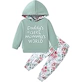 ZOEREA Toddler Girls Clothes Baby Outfits Letter Hoodie Sweatshirts Flower Sweatpants 2Pcs Tracksuit Fall Winter Clothing