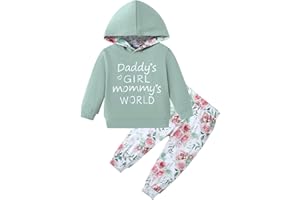 ZOEREA Toddler Girl Clothes Baby Outfits Long Sleeve Hoodie Sweatshirts + Fall Winter Toddler Sweatpants 12 Months-5 Years