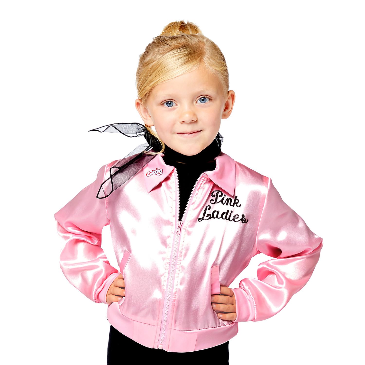 (PKT) (Fix 8/25) (9909207) Child Girls Pink Ladies Jacket (4-6yr) - Grease Movie