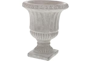 Healifty Cement Garden Planter Decorative Flower Pot Vintage Concrete Vase Centerpiece for Indoor Outdoor