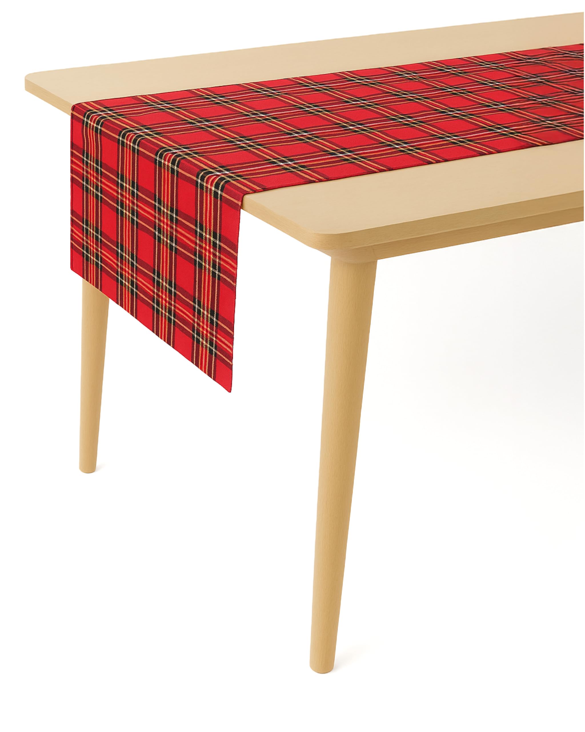 Texpot Table Runner 40 x 140 cm in Tartan chequered Red 100% Polyester