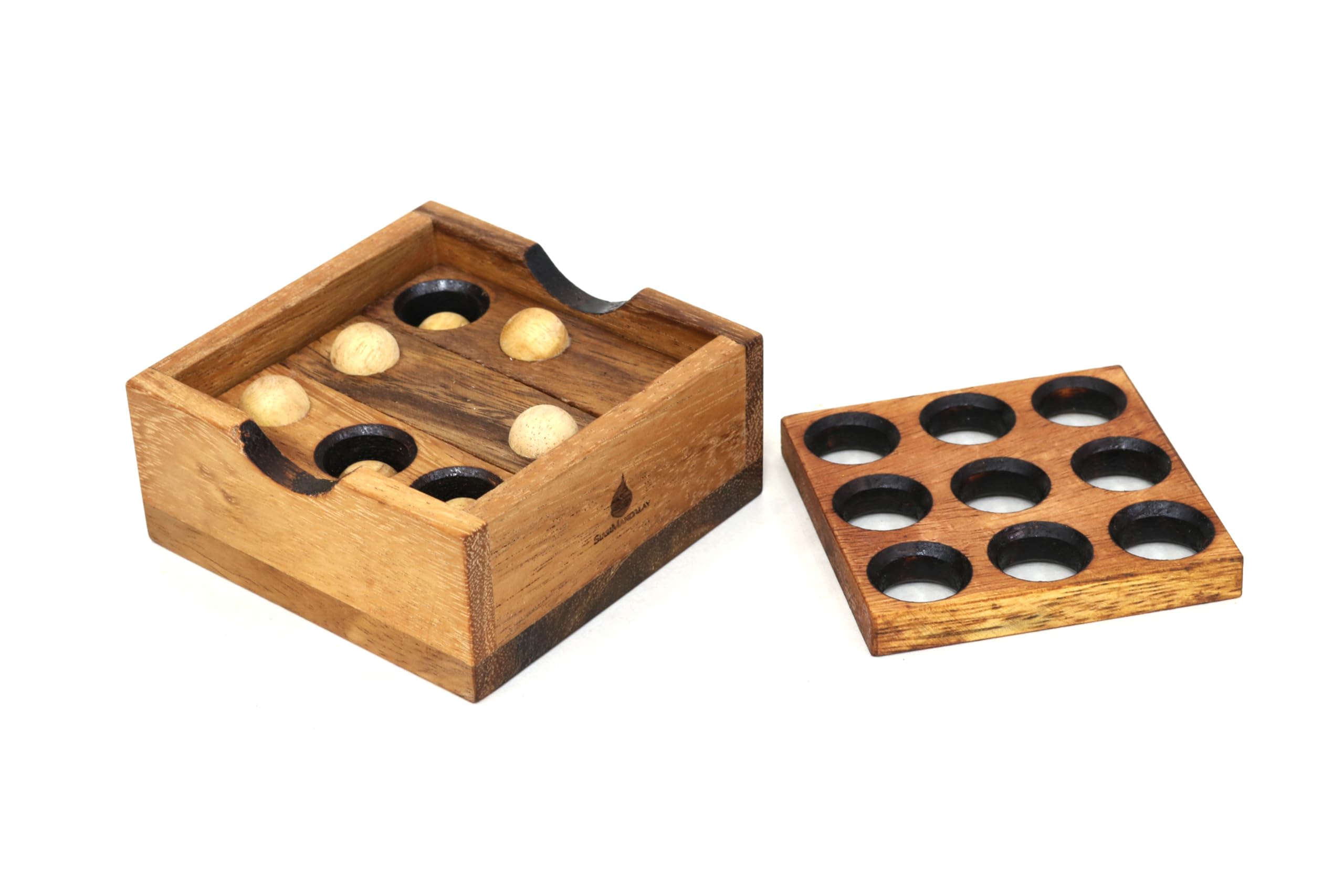 Gopher Holes: 3D Wooden Brain Teaser Puzzle Genius STEM Skill Builder Toy Interlocking Game Educational Problem Solving Toy for Kids and Adults. Handmade Corporate Desk Accent for Office
