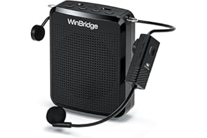 W WINBRIDGE WinBridge Wireless Voice Amplifier UHF Microphone, Portable Speaker Microphone with Bluetooth, Personal Voice Enhancer Clear Original Sound, Small PA System for Teachers, Public Speaking, WB008U